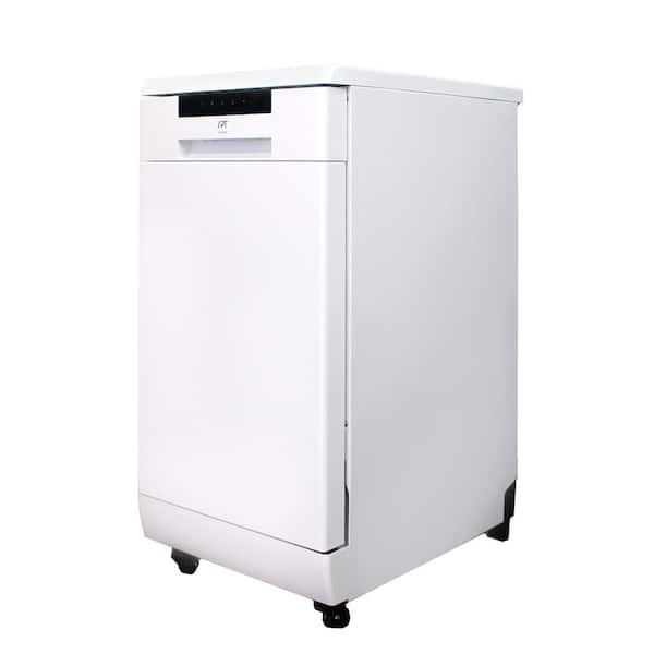 18 in. White Electronic Portable 120-volt Dishwasher with 6-Cycles with 8 Place Setting Capacity