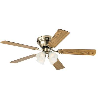 Contempra IV 52 in. LED Antique Brass Ceiling Fan with Light Kit