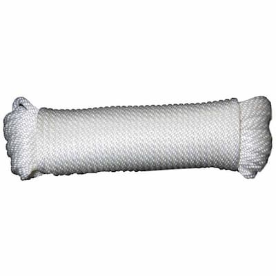 1/2 in. x 100 ft. Twisted Nylon Anchor Line with 1/2 in. Galvanized Thimble White Color Coiled