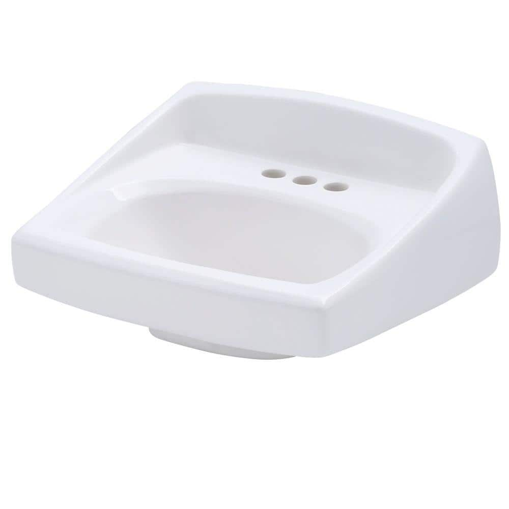 American Standard Lucerne Wall Mounted Bathroom Sink In White 0355027020 The Home Depot