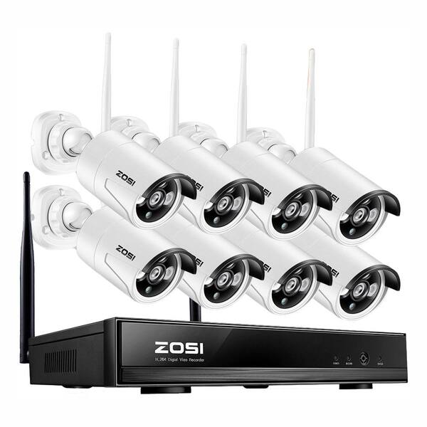 ZOSI 8-Channel 960p NVR Security Camera System with 8 Wireless Bullet Cameras