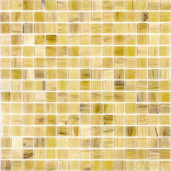 Apollo Tile Celestial 4" x 6" Glossy Cream Beige Glass Mosaic Uniform square Wall and Floor Sample Tile 0.13 sq. ft./Piece (1-Pack)