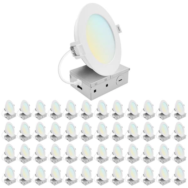 5 in. Integrated LED Recessed Light, Mini Panel Light, 5CCT, 1200LM, 13W, 100° Beam, Dimmable, ETL Listed 48 Pack