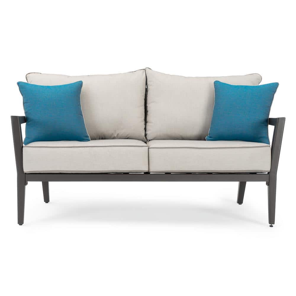 Venetia 5-Piece Gray Aluminum Outdoor Patio Seating Set