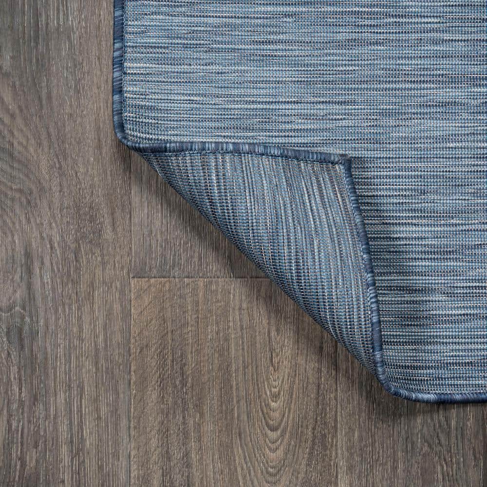 Ethan Blue Flatweave Synthetic 8' x 10' Area Rug