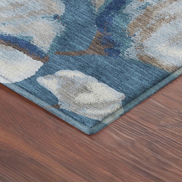 Mayfield Premium Machine Washable Abstract AMF2405 Blue 3 ft. x 4 ft. Area Rug