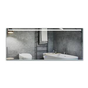 72 in. W x 48 in. H Rectangular Frameless LED Light Anti-Fog Wall Bathroom Vanity Mirror with Backlit and Front Light