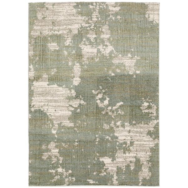 Samara Green 10 ft. x 12 ft. Abstract Shag Area Rug