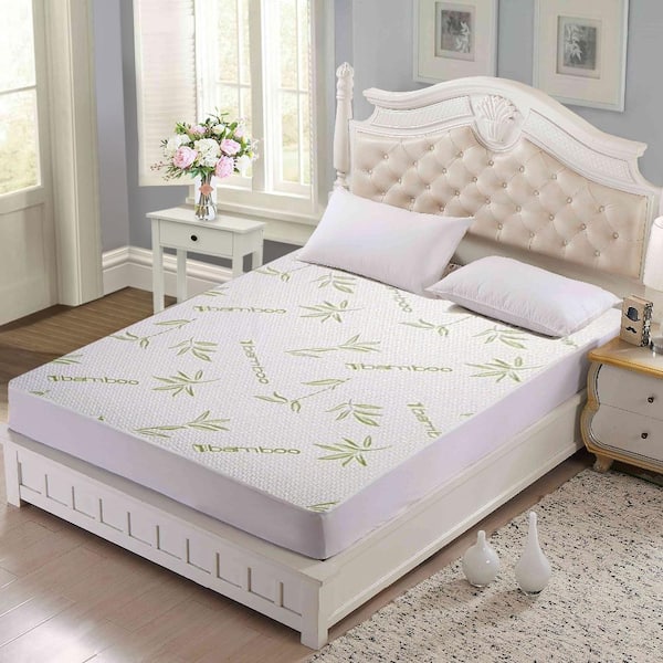 Unbranded White Hypoallergenic Waterproof Deep Fitted Breathable Deep Fitted Twin Mattress Pads