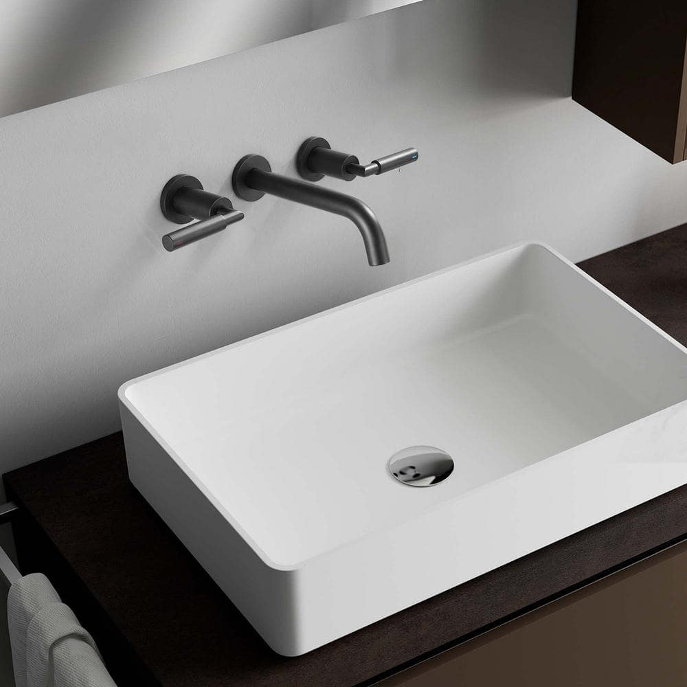 Matte Black Wall-Mounted Solid Brass Bathroom Faucet