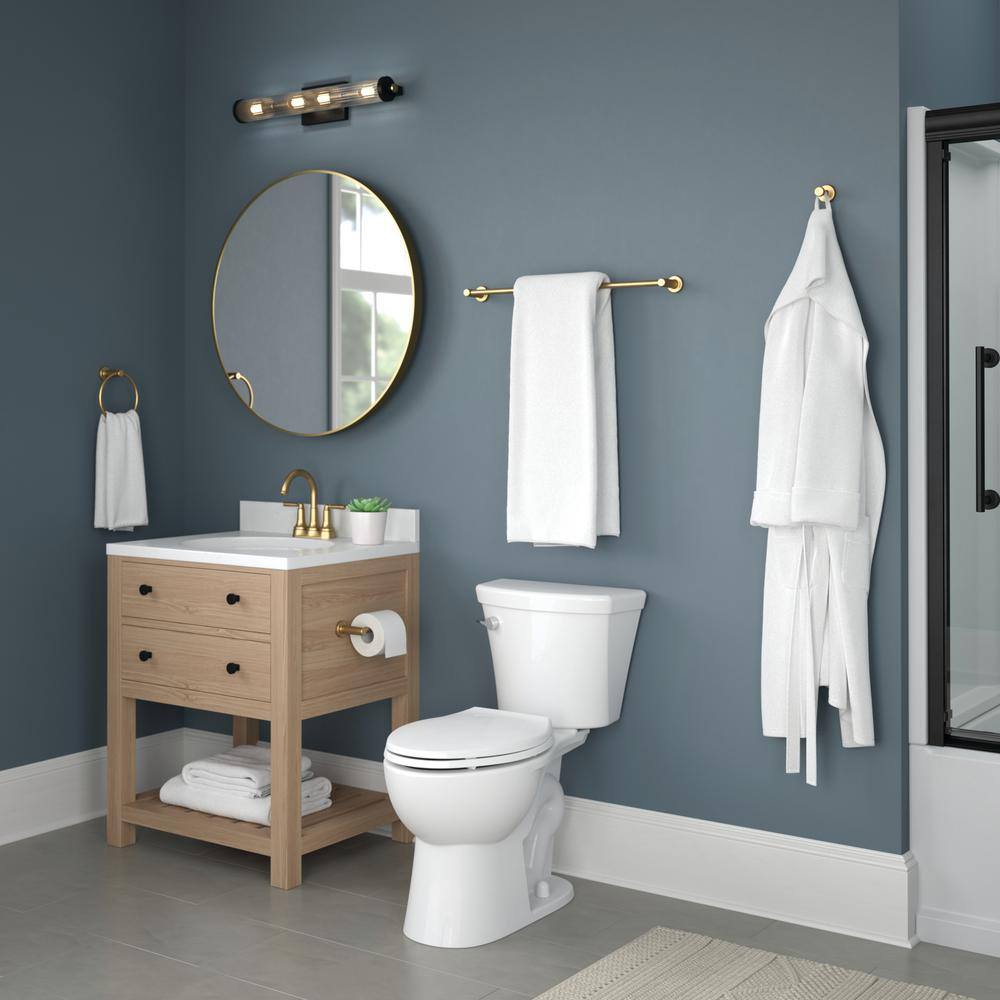Satin Gold Adjustable Wall Mounted Double Towel Bar