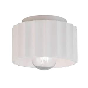 Radiance Collection 8 in. 1-Light Bisque Flush-Mount