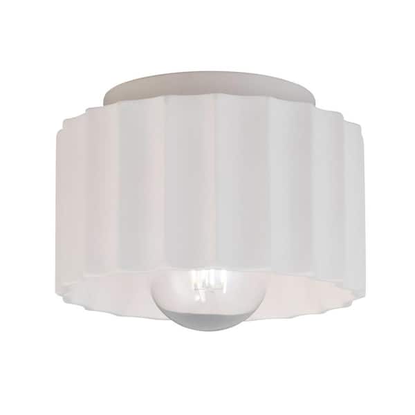 Justice Design Radiance Collection 8 in. 1-Light Bisque Flush-Mount