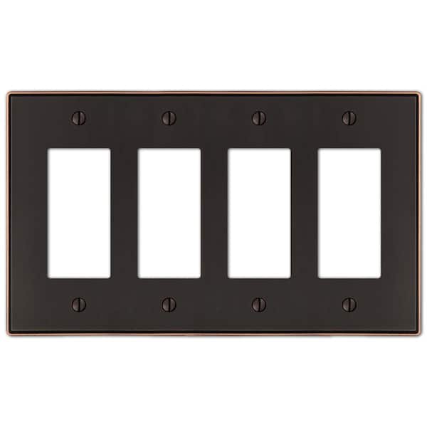 Ansley 4 Gang Rocker Metal Wall Plate - Aged Bronze