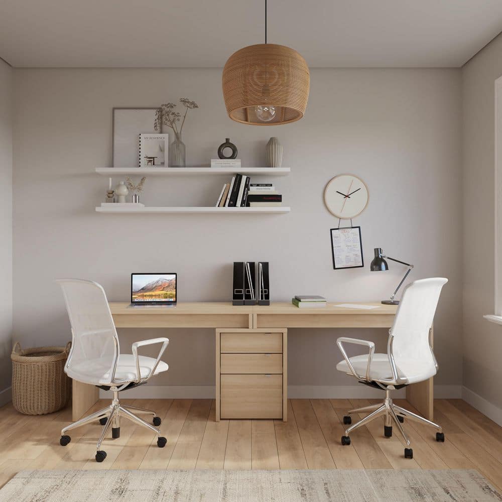 Nexera Chrono 47.75 in. W Natural Blonde Oak Reversible Desk Panel