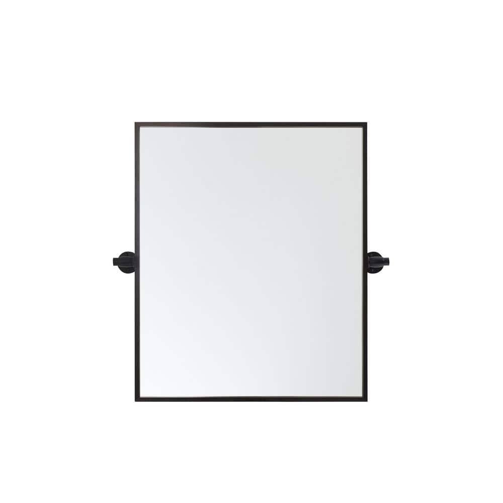 Timeless Home 20 in. W x 24 in. H Aluminum Black Pivot Mirror