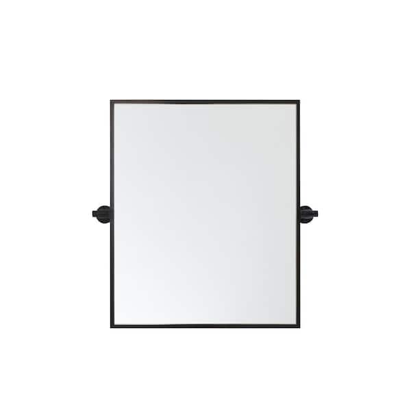 Unbranded Timeless Home 20 in. W x 24 in. H Aluminum Black Pivot Mirror