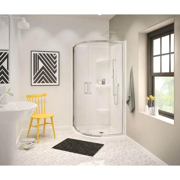Frameless Neo Round Sliding Shower Door, Maax 3 Panel Sliding Shower Door