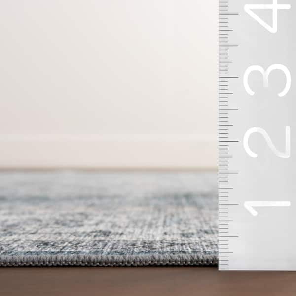 Prairie Green 8 ft. x 10 ft. Medallion Spill Proof Machine Washable Area Rug