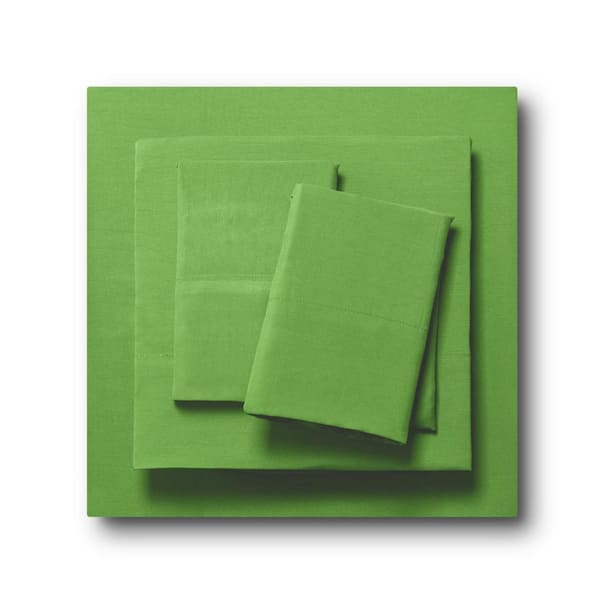LDC LUX DECOR COLLECTION 4-Piece Sage Solid Color Microfiber and Bamboo Blend Full Sheet Set