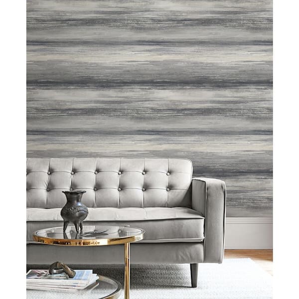 60.75 sq. ft. Mercury and Sand Dollar Sunset Stripes Paper Unpasted Wallpaper Roll
