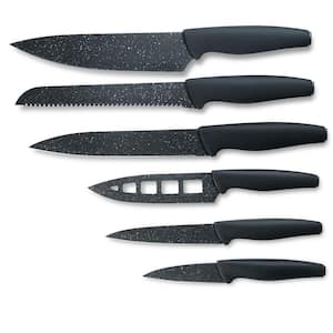 6-Piece Stainless Steel Nutri Blade High-Grade Knife Set in Black