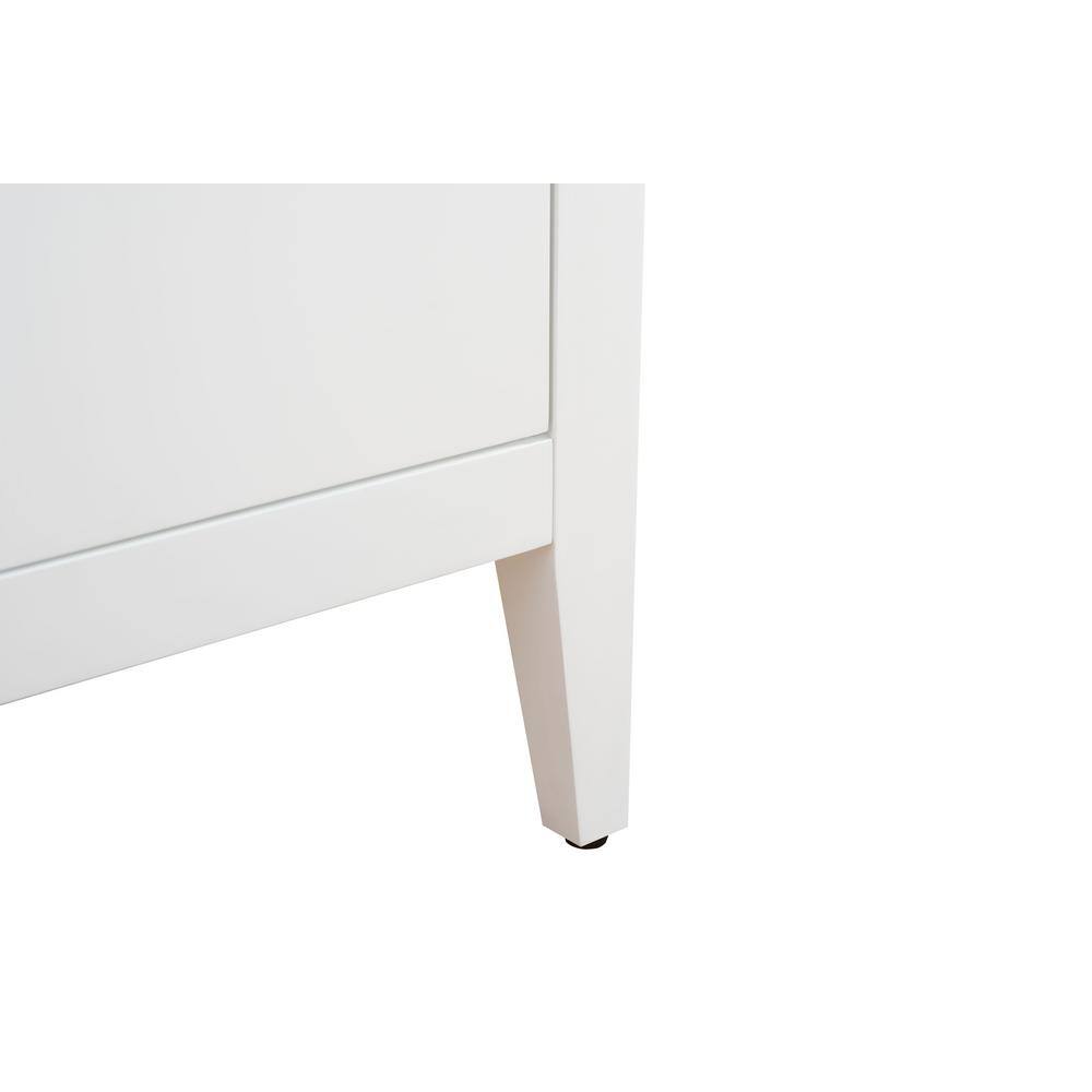 24" White Single Sink Bathroom Vanity with Ceramic Top