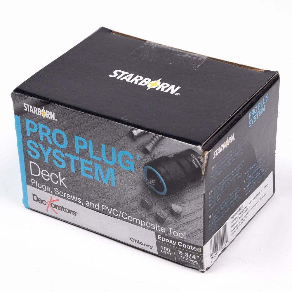 Porch Flooring #10 x 2-3/4 in. Star Trim Head Pro Plug System Composite Deck Hardware Pack 100LF Chicory (150-pieces) price history on PriceWatchPro