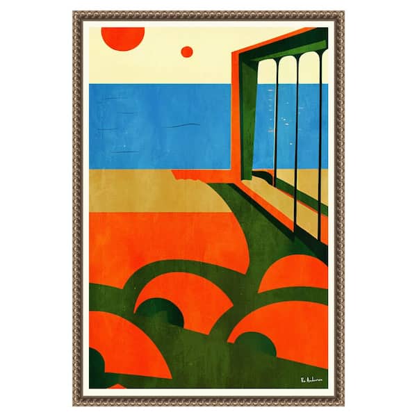 Amanti Art "Amalfi Coast View" by Bo Anderson 1-Piece Floater Frame Giclee Abstract Canvas Art Print 23 in. x 16 in.