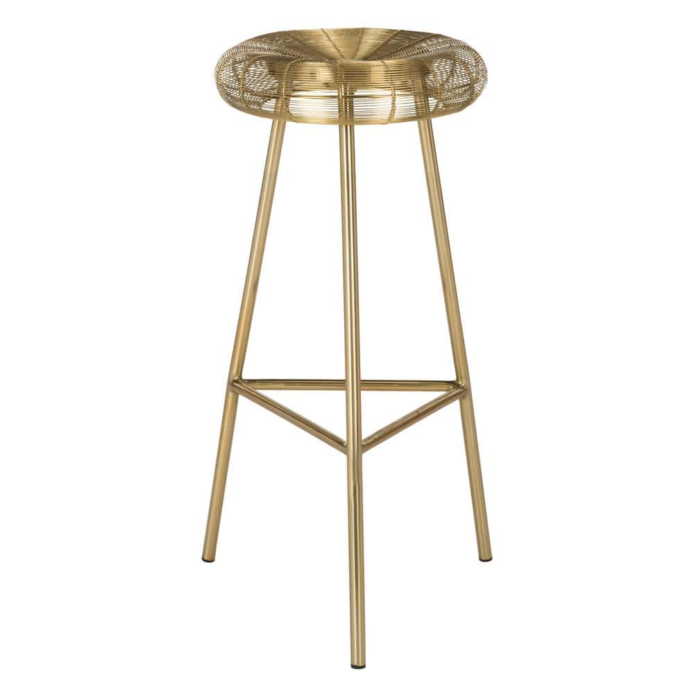 SAFAVIEH Addison 30 in. Gold Bar Stool FOX4516A The Home Depot