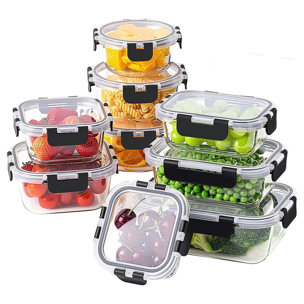 18 Piece Glass Food Storage Containers with Lids, Glass Meal Prep Containers, Airtight Lunch Bento Boxes, Leak Proof price history on PriceWatchPro