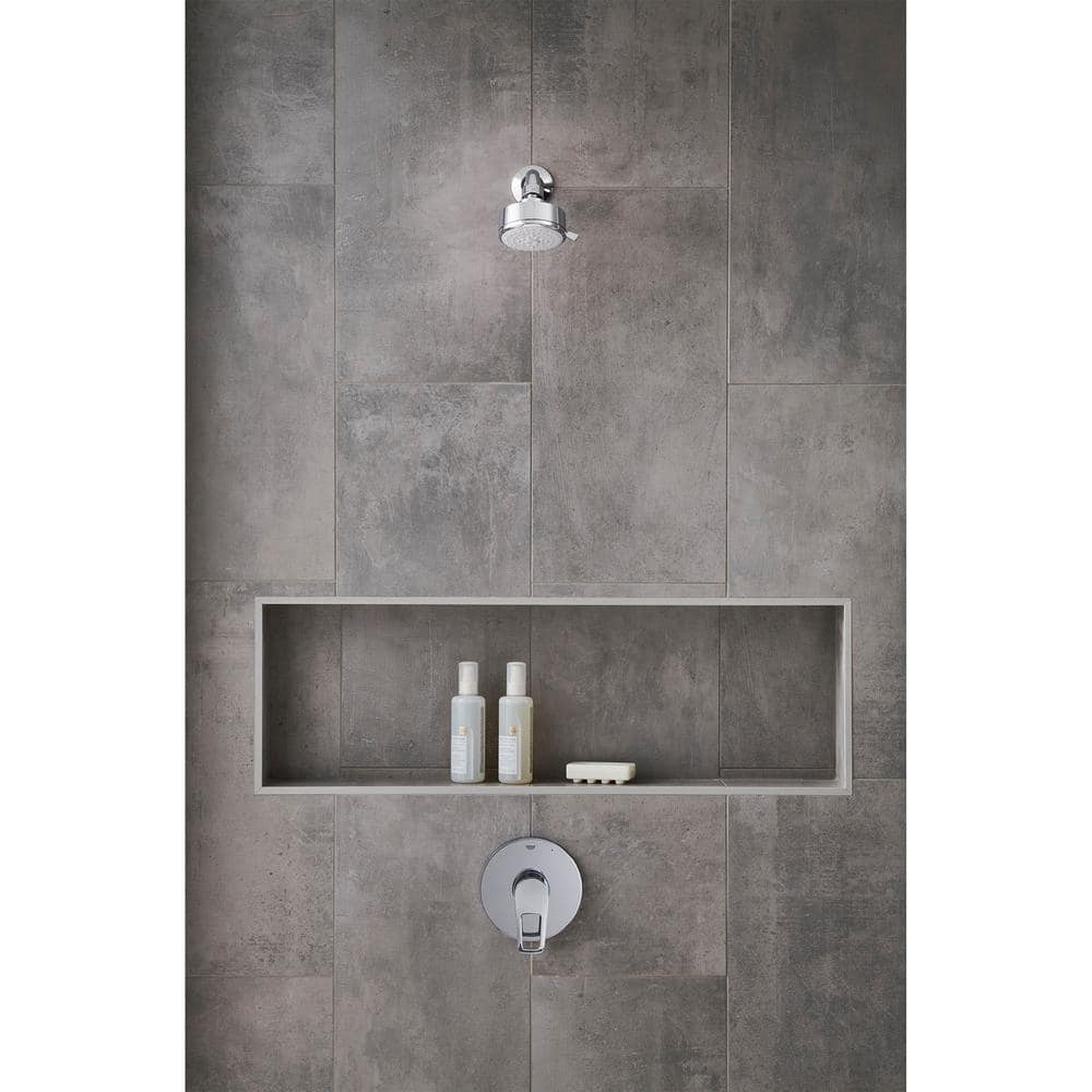 Chrome Wall-Mounted Pressure Balance Valve Trim with Lever