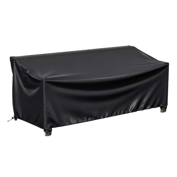 600D Waterproof Oxford Patio Sofa Covers, 2-Pack Outdoor Furniture, 78 in. W x 38.6 in. D x 29.9 in. H, Black