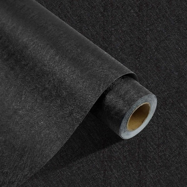Black Gray Vinyl Peel and Stick Wallpaper Roll (Set of 2), Removable Self-Adhesive Film for Walls (Covers 25.8 sq. ft. )