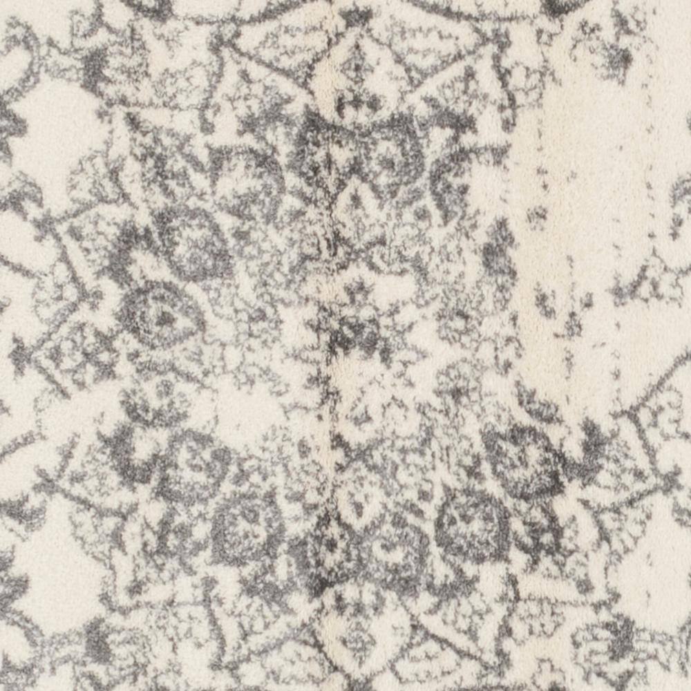 Ivory and Silver Square Synthetic Traditional Area Rug