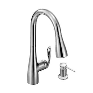 Arbor Single-Handle Pull-Down Sprayer Kitchen Faucet with Reflex and Soap/Lotion Dispenser in Chrome