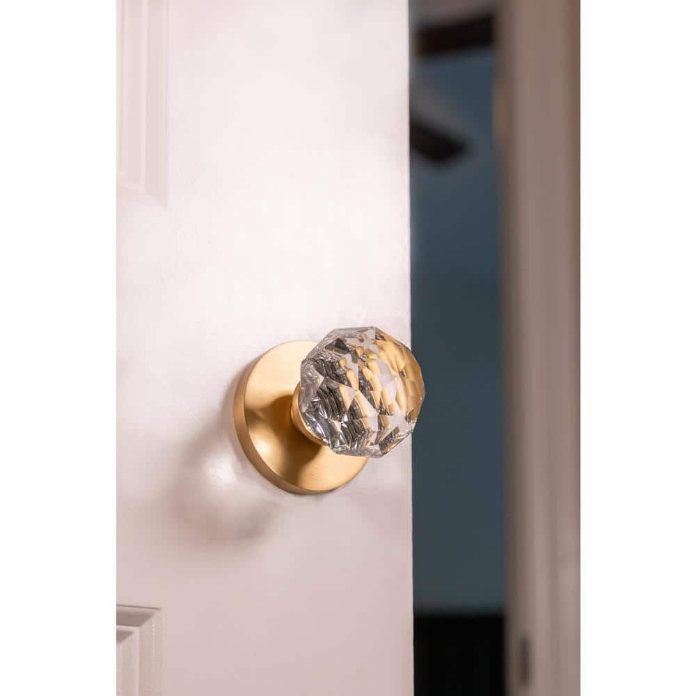 Crystal Ball Satin Brass Dummy Door Knob