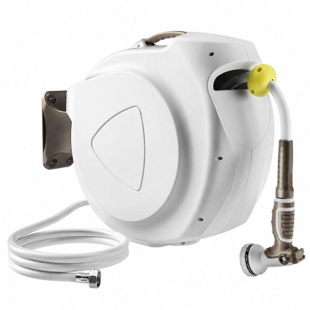 Retractable Garden Hose Reel 1/2 in 75 ft Heavy Duty Wall Mounted Water Hose Reel Spring Auto Rewind 10 Pattern Nozzle price history on PriceWatchPro