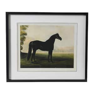 Horse Print with Wood Framed Animal Art Print 24 in. x 28 in. .