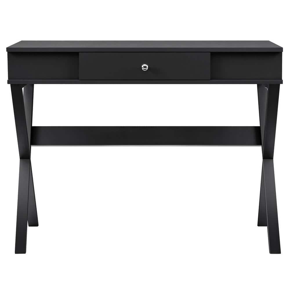 Ameriwood Home 39 in. Rectangular Black 1 Drawer Writing Desk with