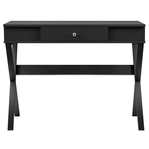 Ameriwood Home 39 in. Rectangular Black 1 Drawer Writing Desk with Storage