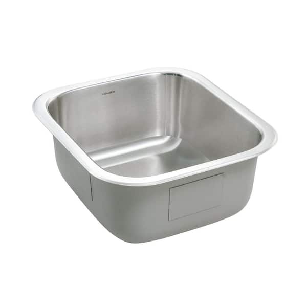 Houzer Club 17 in. Stainless Steel Undermount 8 in. Deep Single Bowl Bar Sink with Strainer - MS-1708-1