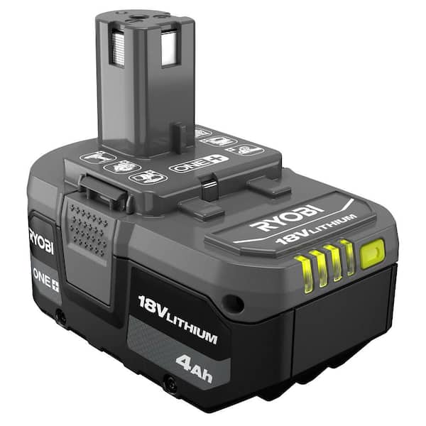 RYOBI ONE+ 18V Lithium-Ion 4.0 Ah Battery (2-Pack) with 18V 