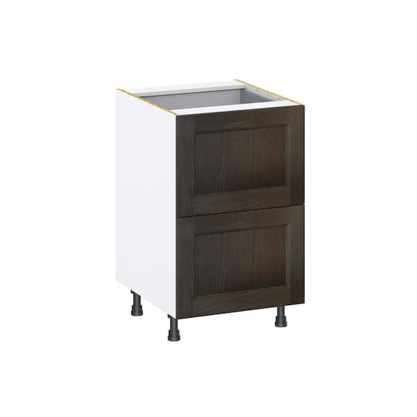 J COLLECTION Georgetown 21 in. W x 24 in. D x 34.5 in. H Assembled Drawer Base Kitchen Cabinet in Chestnut with 3-Drawers
