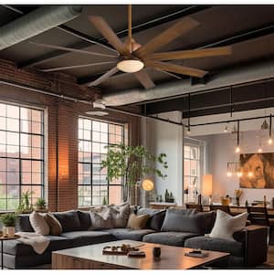 Slipstream 65 in. Integrated LED Indoor/Outdoor Distressed Koa Ceiling Fan with Light with Remote Control