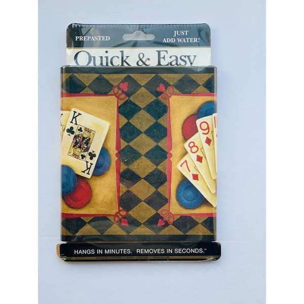 Dundee Deco Falkirk Brin Poker Hands Gold, Beige, Blue, Red, Black Wallpaper  Border BD6046 - The Home Depot