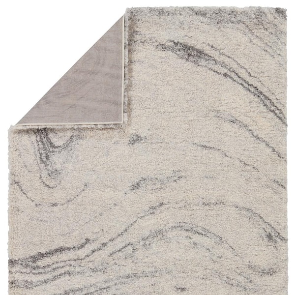 Windsor Gray/Cream 9x12 ft. Abstract Polypropylene Rectangle Area Rug
