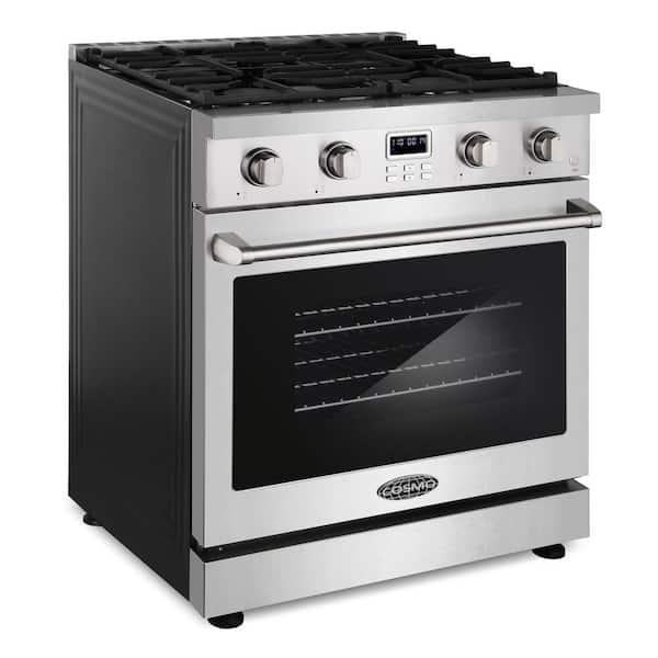 30 in. Lumin Collection 4.8 cu. ft. Gas Range with 4 Sealed Gas Burners and Convection Oven in Stainless Steel