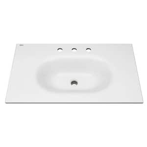 Studio S 33 in. Bathroom Vanity Sink Top with 8 in. Faucet Holes in White