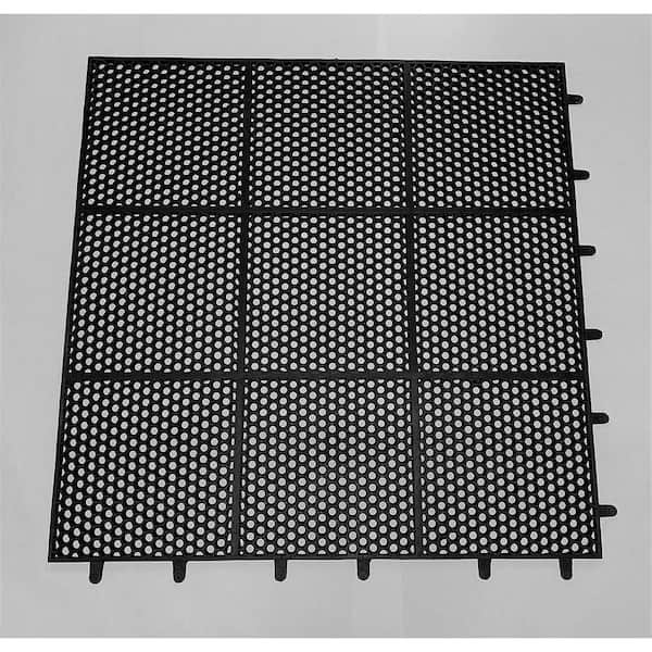 HEX-O-LITE BLACK36 in. x 48 in. Drain- Thru Anti-Fatigue Mat